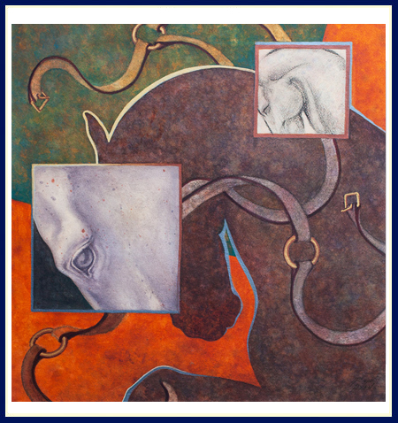 Original Painting by Robyn Ryan with abstract horse in acrylic